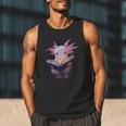Axolotl Bookworm Reading Book Kawaii Graphic Men Tank Top