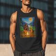Bigfoot And Alien Reading Books Campfire Halloween Men Tank Top