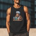 Bigfoot Reading a Cookbook Men Tank Top