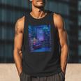Book Library Bookshelf Armchair Window Pattern Print Men Tank Top