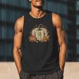 Book Pumpkin Fall Reading Thanksgiving Teacher Librarian Men Tank Top