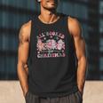 All Booked For Christmas Book Coffee Latte Gingerbread Men Tank Top