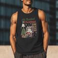All Booked For Christmas Cute Bookish Cat Lover Men Tank Top