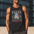 All Booked For Christmas Tree Book Ugly Christmas Sweatshirt Men Tank Top