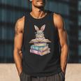 Books Bookworm Reader Book Cute Reading Bunny With Glasses Men Tank Top