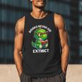 Books Never Go Extinct Reading Dinosaur Bookish Nerdy Men Tank Top Books Never Go Extinct Reading Dinosaur Bookish Nerdy Men Tank Top