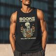 Books Make Me Happy Skeleton Read Reading Librarian Book Men Tank Top