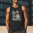 Books Are My Therapy Book Lover Coffee Books Flowers Bookish Men Tank Top