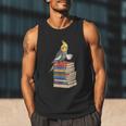 Bookworm Cockatiel Bird Reading Books Drinking Coffee Lover Men Tank Top