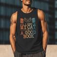 Cat & Book Art For Men Women Cat Librarian Novel Book Lover Men Tank Top Cat & Book Art For Men Women Cat Librarian Novel Book Lover Men Tank Top