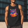 Cat Book Shirt Colorful Cat Reading Book Men Tank Top