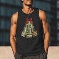 Christmas Book Tree Coquette Bow Xmas Reading Librarian Girl Men Tank Top