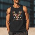 Christmas Librarian Reindeer Matching Family Book Lover Xmas Men Tank Top