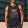 I Closed My Book To Be Here Ugly Christmas Sweater Men Tank Top