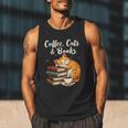 Coffee Cats & Books Lover For Women & Girls Coffee Men Tank Top