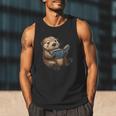 Cute Book Sea Otter Men Tank Top