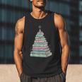 Cute Bookmas Christmas Book Tree Book Lover Teacher Men Tank Top