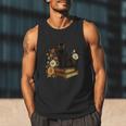 Cute Cat Book Flowers Men Tank Top