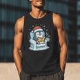 Cute Christmas Penguin Reading Book Cozy Winter Holiday Art Men Tank Top
