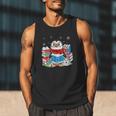 Cute Christmas A Penguin Reading Book Snowflake Hot Teacher Men Tank Top