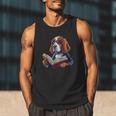 Cute Dog Basset Hound Reading Book Men Tank Top