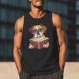 Cute Dog Boxer Reading Book Men Tank Top