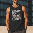 Cute Frog Support Your Local Library Librarian Book Lover Men Tank Top