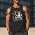 Cute Ghost Book Halloween Spooky Boo School Art Teacher Men Tank Top