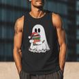 Cute Ghost Holding Books Bookish Christmas Men Tank Top