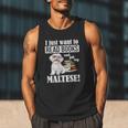 Cute Glasses Read Books & Pet My Maltese Lover Men Tank Top