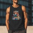Cute Highland Cow Reading Book Baby Cow Bookworm Men Tank Top