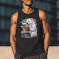 Cute Polar Bear Is Reading a Book Reading Polar Bear Men Tank Top Cute Polar Bear Is Reading a Book Reading Polar Bear Men Tank Top