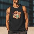 Cute Squirrel Reading A Book Lovers Anime Kawaii Women Kids Men Tank Top