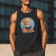 Cute Teddy Bear Reading Book Fun Men Tank Top