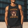 Cute Thanksgiving Teacher Librarian Thankful Reading Books Men Tank Top Cute Thanksgiving Teacher Librarian Thankful Reading Books Men Tank Top