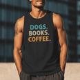 Dogs Books Coffee Book Lover Dogs Coffee Men Tank Top
