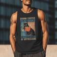 Drink Coffee Read Books Dismantle Systems Of Oppression Cat Men Tank Top