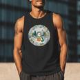 Duck Wilderness Book Reading Illustration Floral Men Tank Top