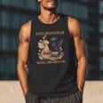 Easily Distracted By Books & Dragons Librarian Book Lover Men Tank Top