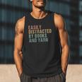 Easily Distracted By Books And Yarn Knitting & Crocheting Men Tank Top Easily Distracted By Books And Yarn Knitting & Crocheting Men Tank Top