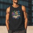 Enchanted Open Book With Blooming Flowers Men Tank Top
