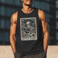 Floral The Reader Tarot Card Skeleton Reading Book Men Tank Top