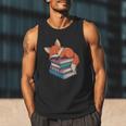 Fox Reading Book Pajama Sleep Men Tank Top