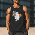 Ghost Reading Books Halloween Library Men Tank Top