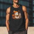 Halloween Ghost Reading Book Lovers Coffee Girl Women Men Tank Top Halloween Ghost Reading Book Lovers Coffee Girl Women Men Tank Top