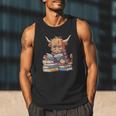 Highland Cow Reading Book Librarian Library Men Tank Top Highland Cow Reading Book Librarian Library Men Tank Top