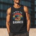 I'm With The Banned Stack Of Books Vintage Sunset Retro Men Tank Top