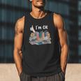 I'm OK Books Pile Books Stack Bibliophile Bookisk Men Tank Top