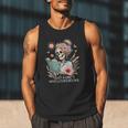 Just A Girl Who Loves Books Messy Bun Book Skeleton Bookworm Men Tank Top