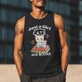 Just A Girl That Loves Cats And Books Cute Cat & Bookwork Men Tank Top Just A Girl That Loves Cats And Books Cute Cat & Bookwork Men Tank Top